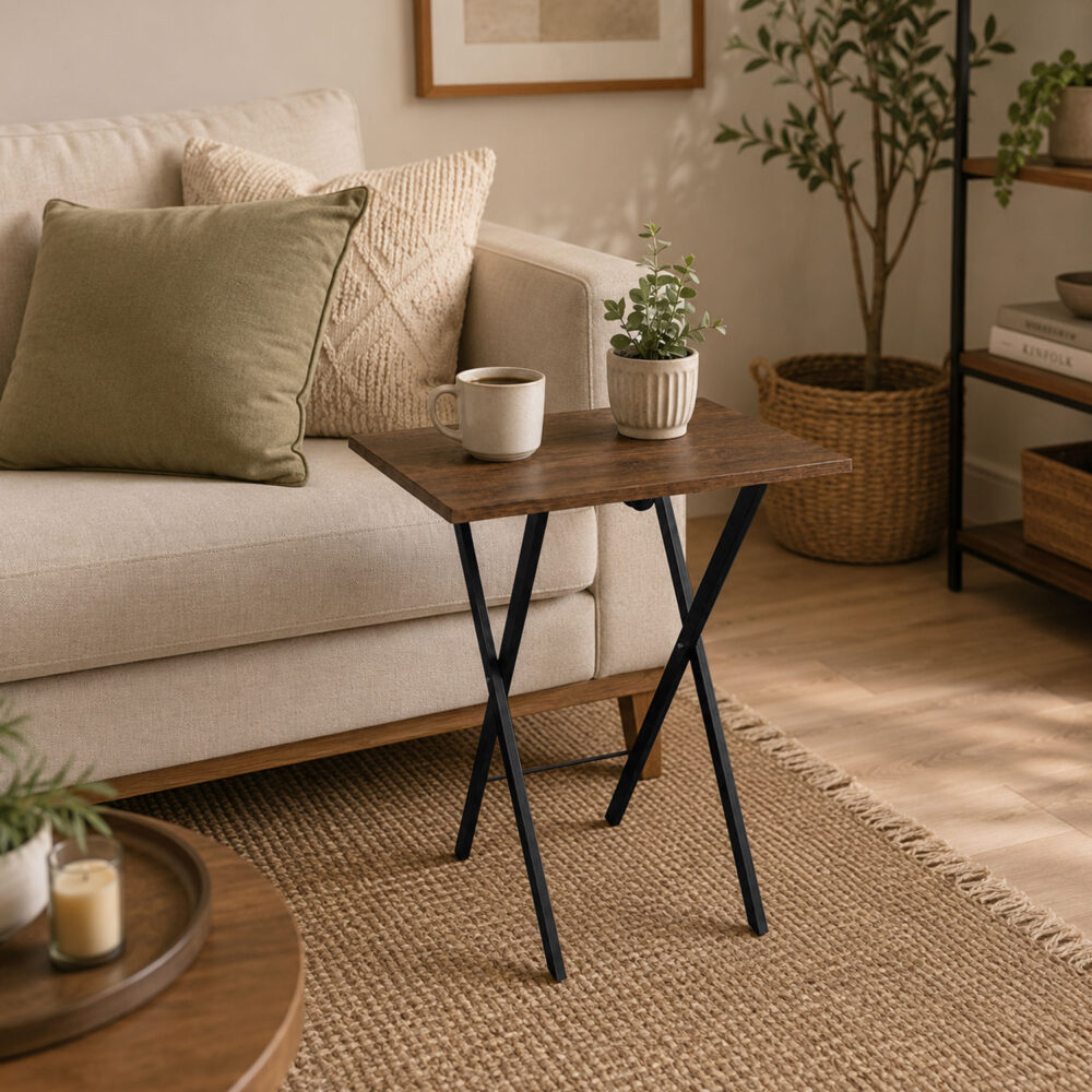 Mesa Plegable Metálica café