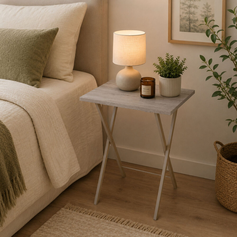 Mesa Plegable Metálica Gris